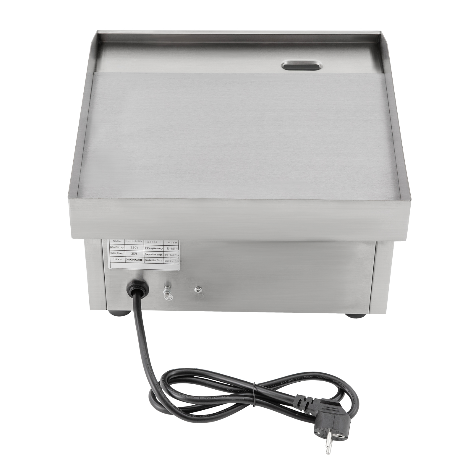 Kommerzieller Elektrogrill Edelstahlgrill 14-Zoll-Elektrogrill 2000 W Für den Einsatz in Straßenständen, Restaurants, Geschäften, Kantinen, Supermärkten