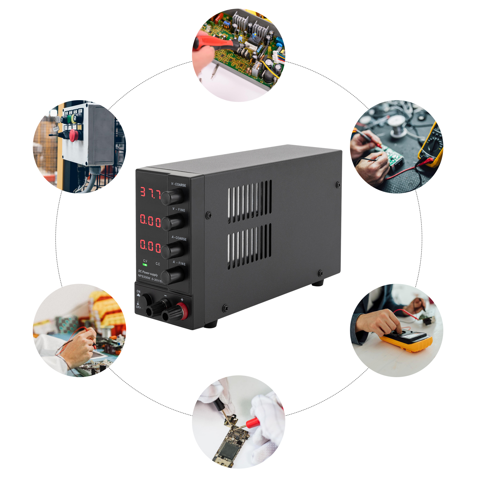 Labornetzteil 0-30 V 0-6 A DC Einstellbares Netzteil Stabilisierte Digitalanzeige Labornetzteil Netzteil Strommessgerät Labornetzteil 0-30 V 0-6 A DC Einstellbares Netzteil Stabilisierte Digitalanzeige Labornetzteil Netzteil Strommessgerät