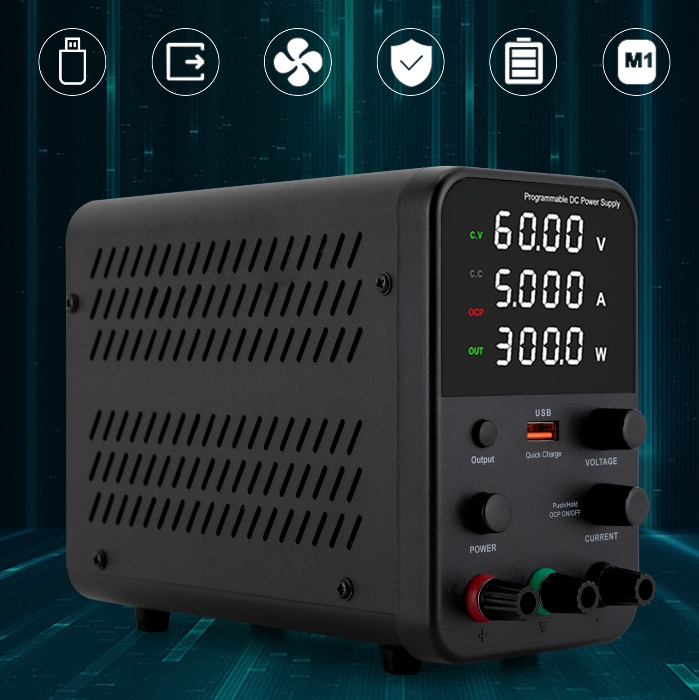 0-60V 0-5A DC Labornetzgerät mit 4-stelliger LED-Anzeige, einstellbar über USB, geeignet für Wartungs- und Produktionslinien