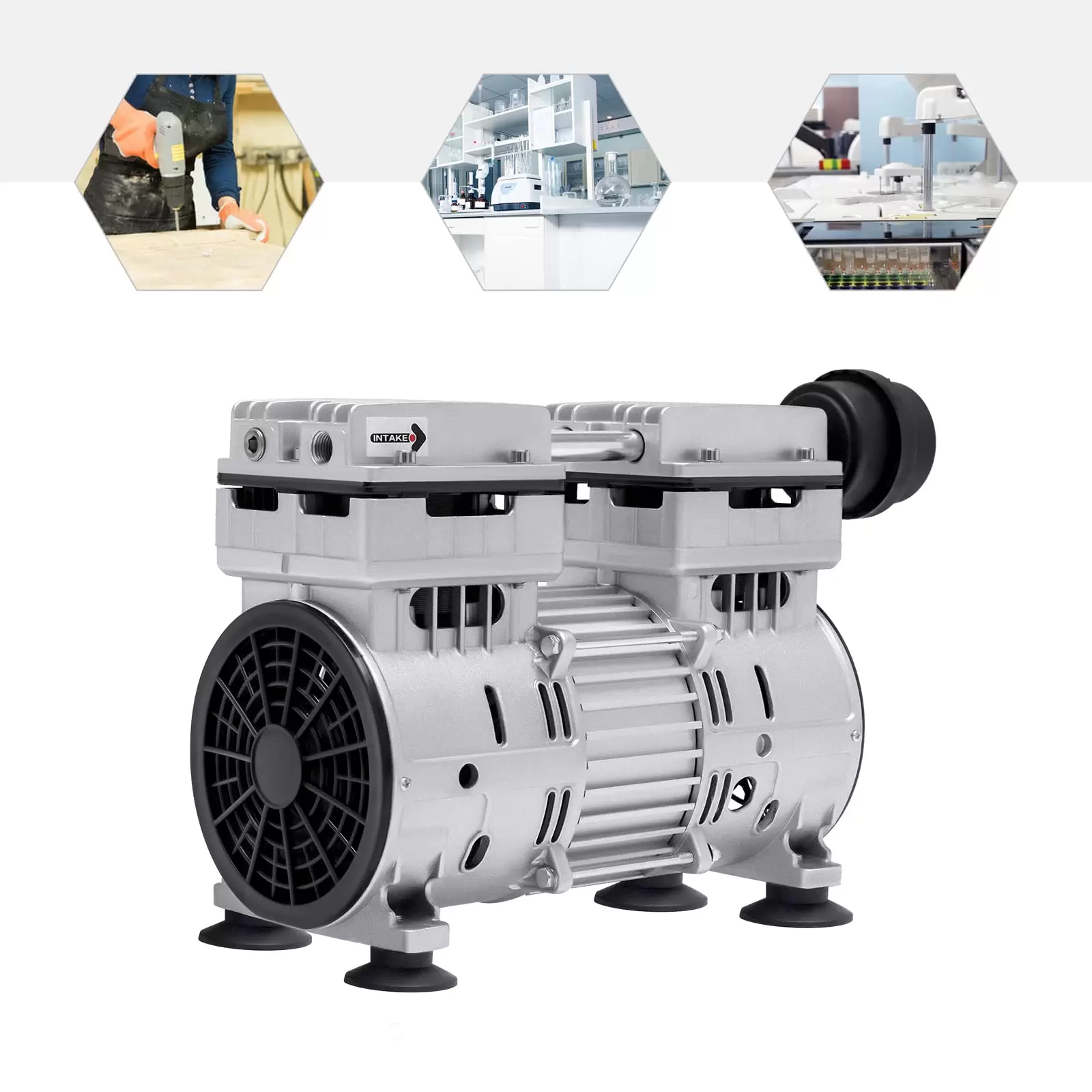 Vakuumpumpe Druckluftkompressor Ölfrei Kompressor Pumpe Unterdruckpumpe Vakuum Pumpe 500W