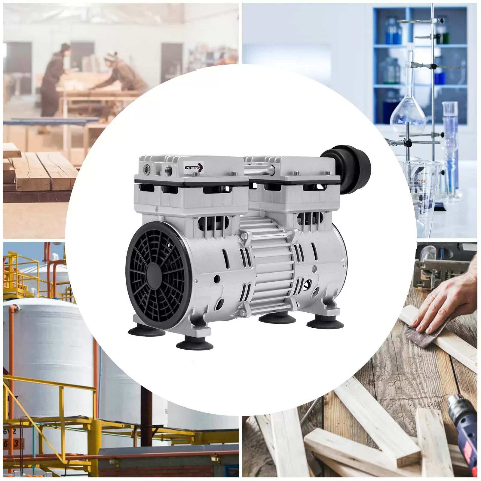 Vakuumpumpe Druckluftkompressor Ölfrei Kompressor Pumpe Unterdruckpumpe Vakuum Pumpe 500W