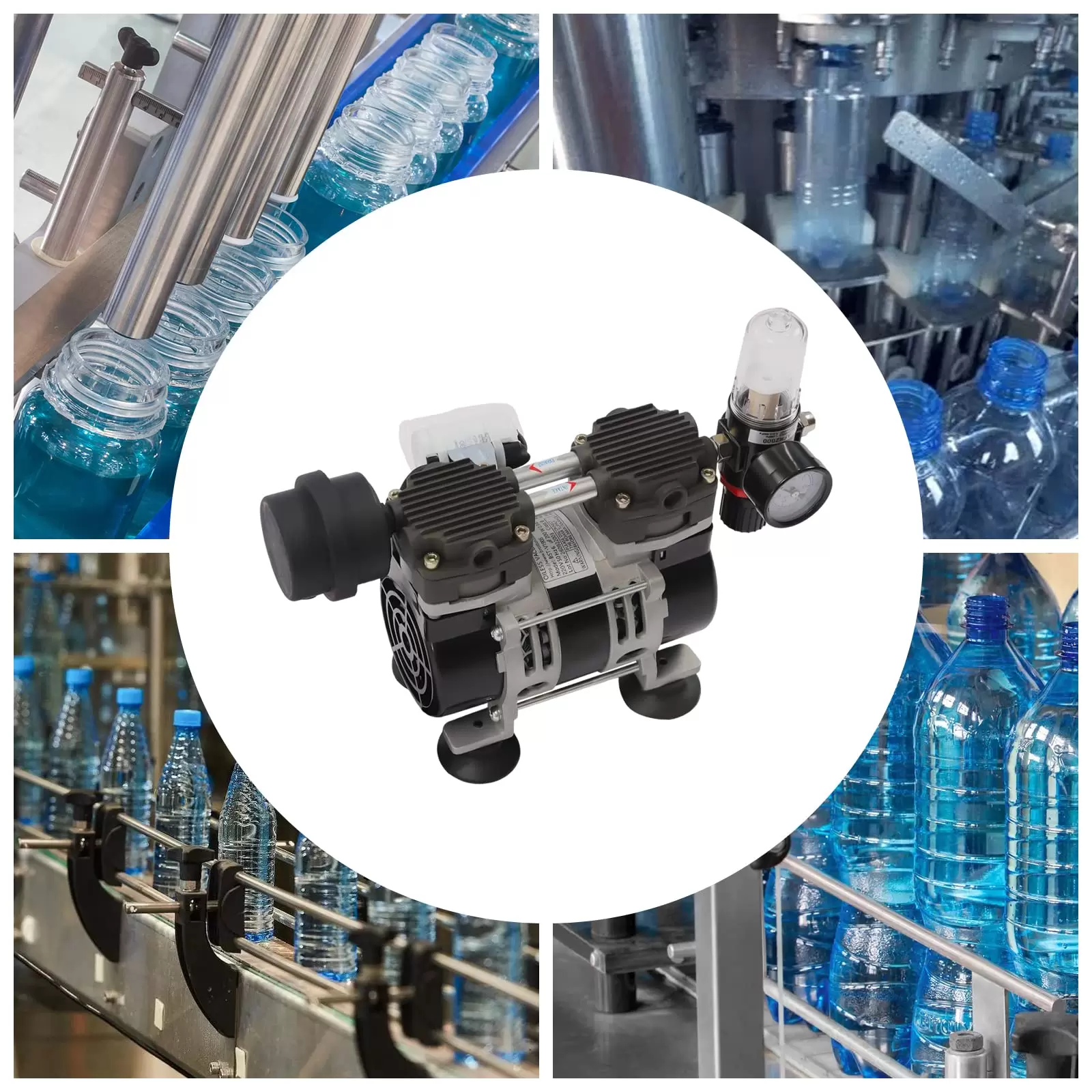 Vakuumpumpe Öilfrei 200w Unterdruckpumpe mit Manometer Industrie Vakuum Pumpe Laborpumpe