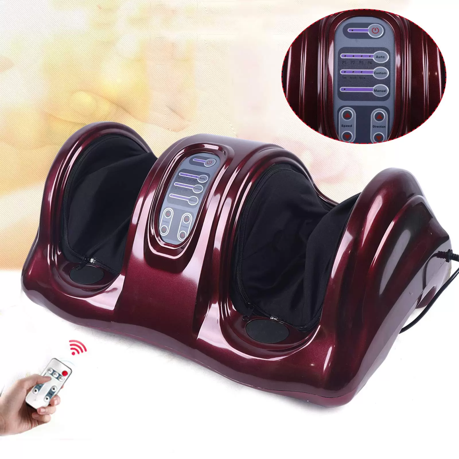 Fußmassagegerät Elektrisch Fussmassagegerät mit Wärmefunktion und Fernbedienung Shiatsu Fussmassage