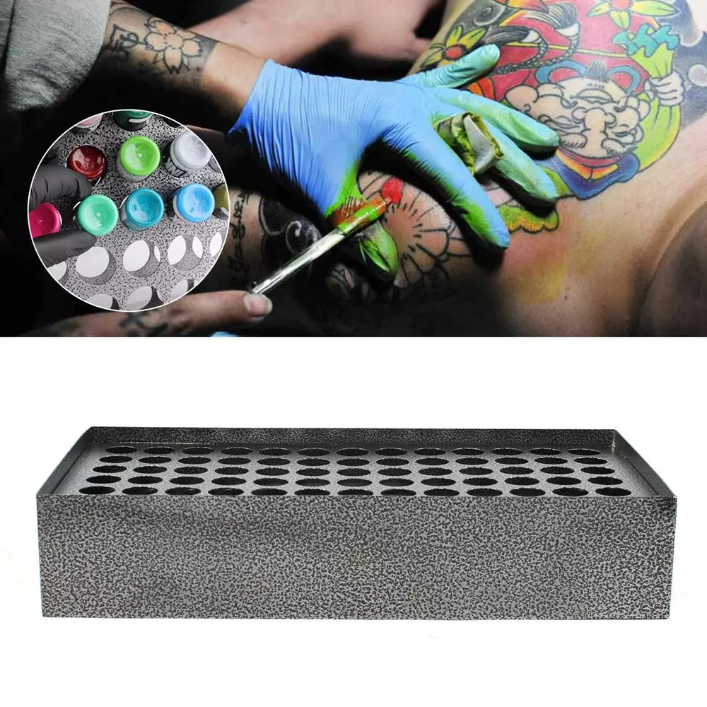 78-Löcher Tattoo Ink Rack Ink Displayhalter Tattoo Pigment Support mit Zubehör Permanent Tintenbecherhalter