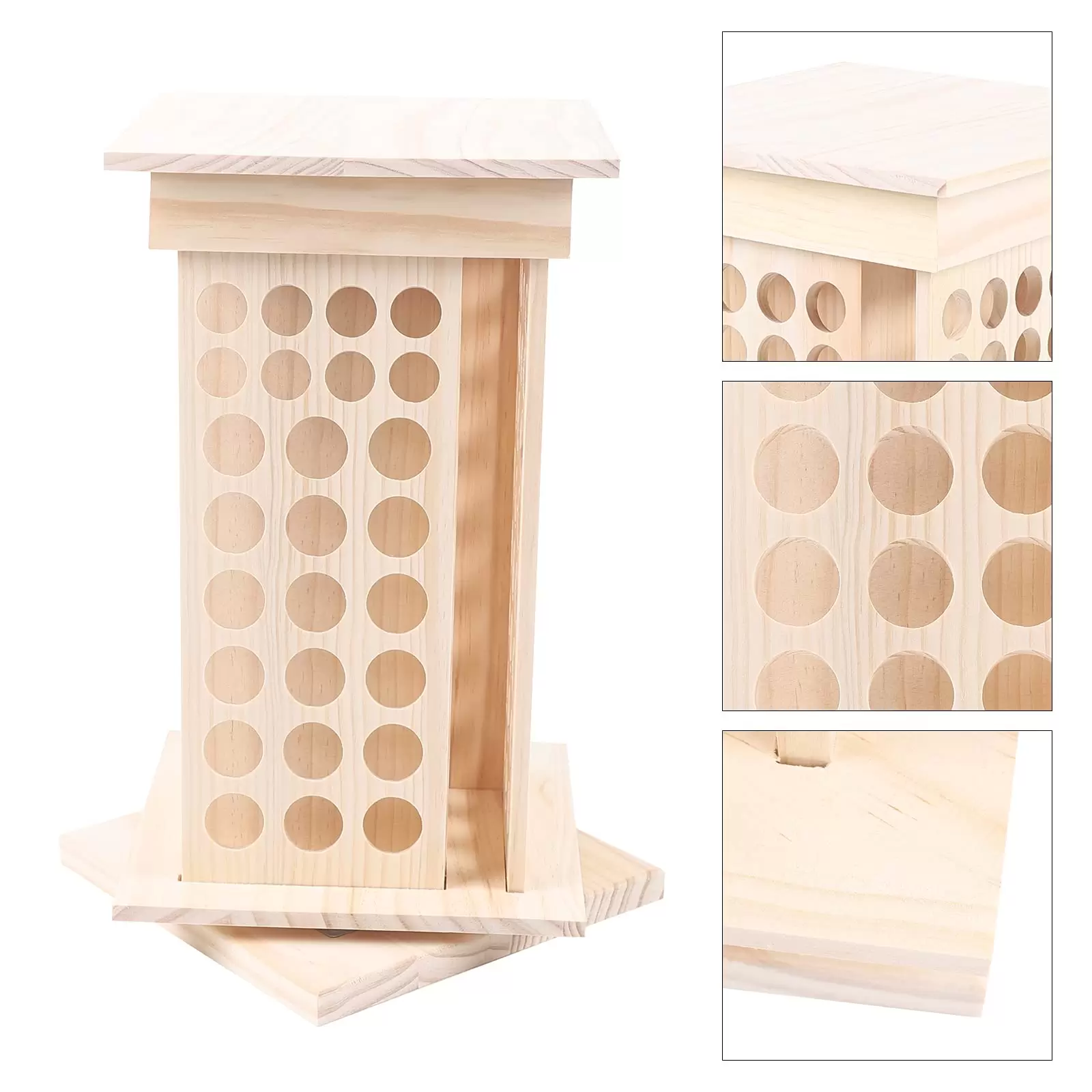 Ätherisches Öl Display Ständer 104 Löcher Aromatherapie Öle Hölzern Tragen Gestell Halter Organisator