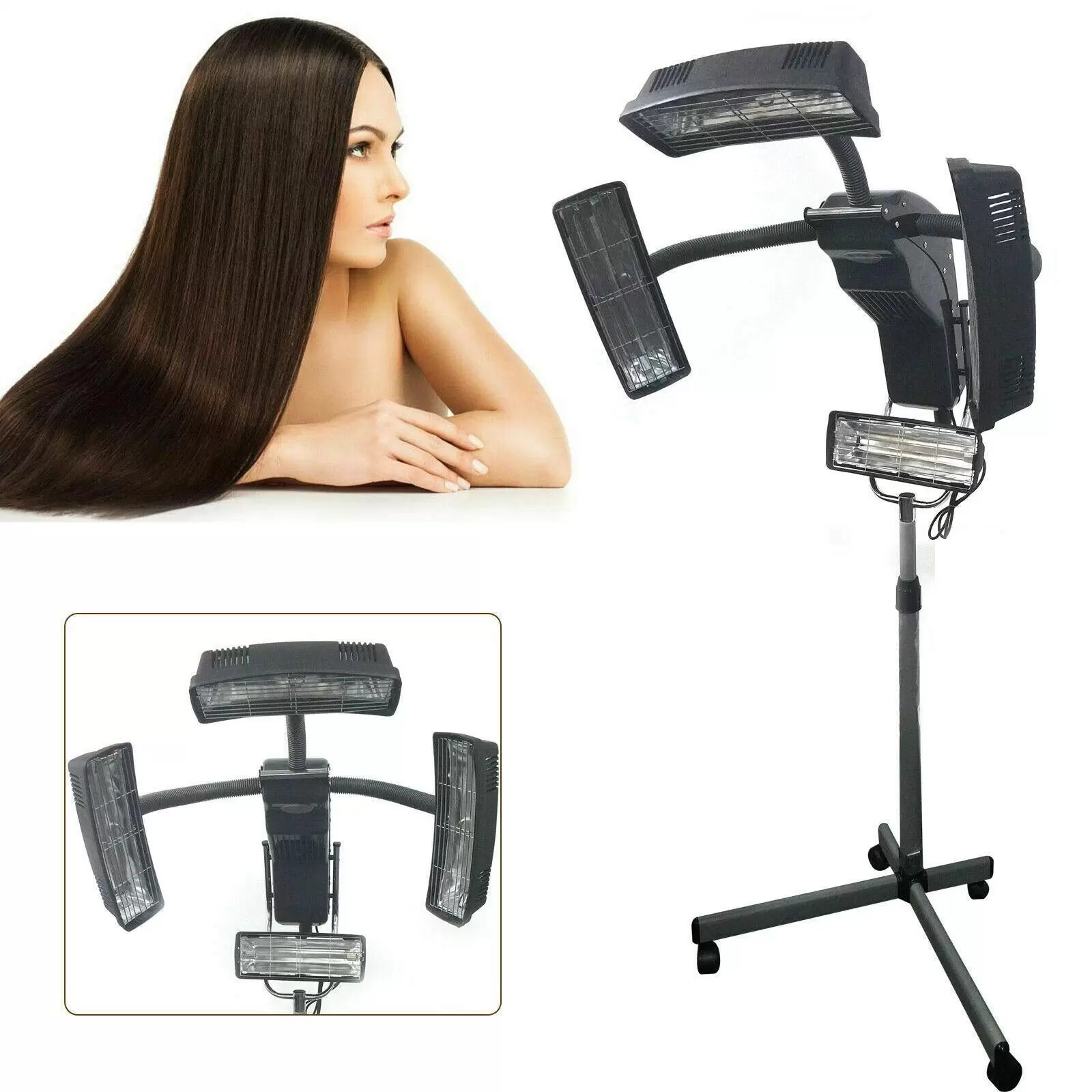 950W Haartrockner Trockenhaube Haartrockenhaube mit Höhenverstellbar Standfuß für Friseursalon 950W Haartrockner Trockenhaube Haartrockenhaube mit Höhenverstellbar Standfuß für Friseursalon