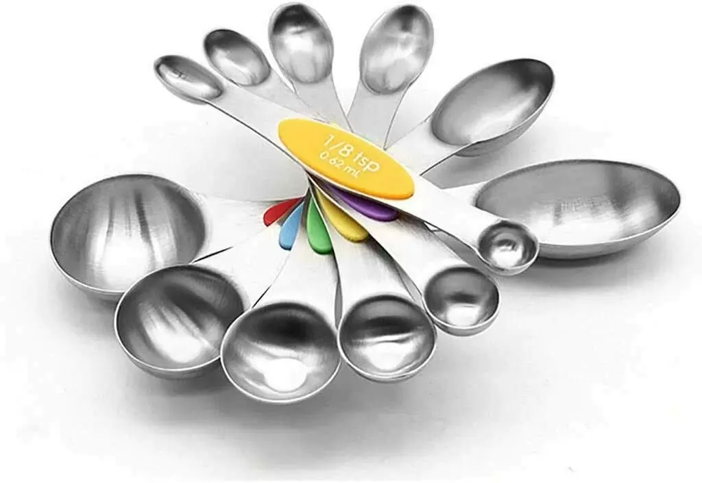 6 Messlöffel-Metall-farbig-Edelstahl-doppelseitig 6 Messlöffel-Metall-farbig-Edelstahl-doppelseitig