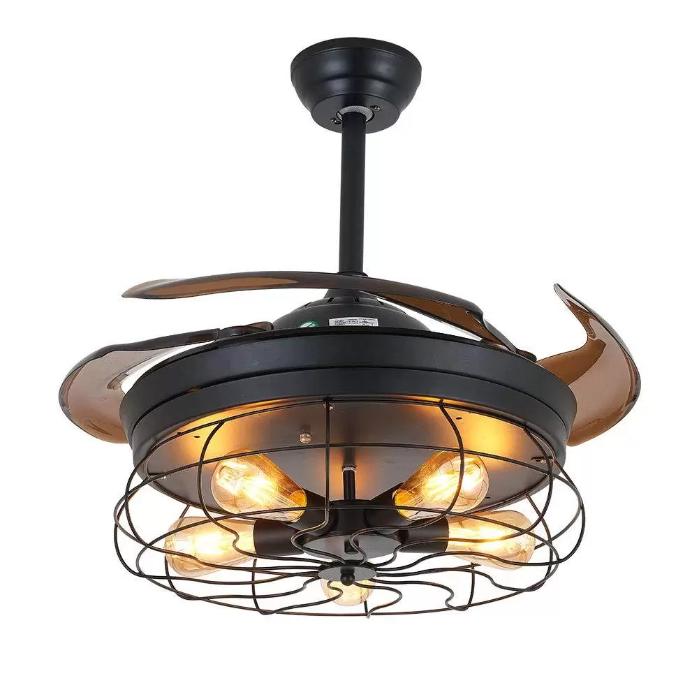 36 Zoll Deckenventilator 40W Industrie LED Licht Fan Deckenleuchte Dimmbare Modern Deckenlamp