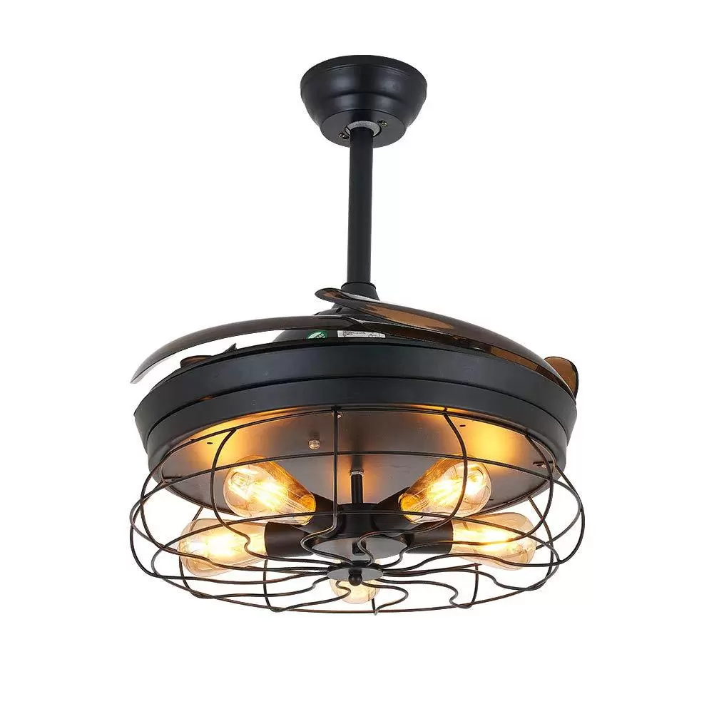 36 Zoll Deckenventilator 40W Industrie LED Licht Fan Deckenleuchte Dimmbare Modern Deckenlamp