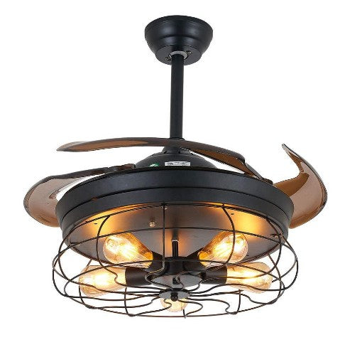36 Zoll Deckenventilator 40W Industrie LED Licht Fan Deckenleuchte Dimmbare Modern Deckenlamp