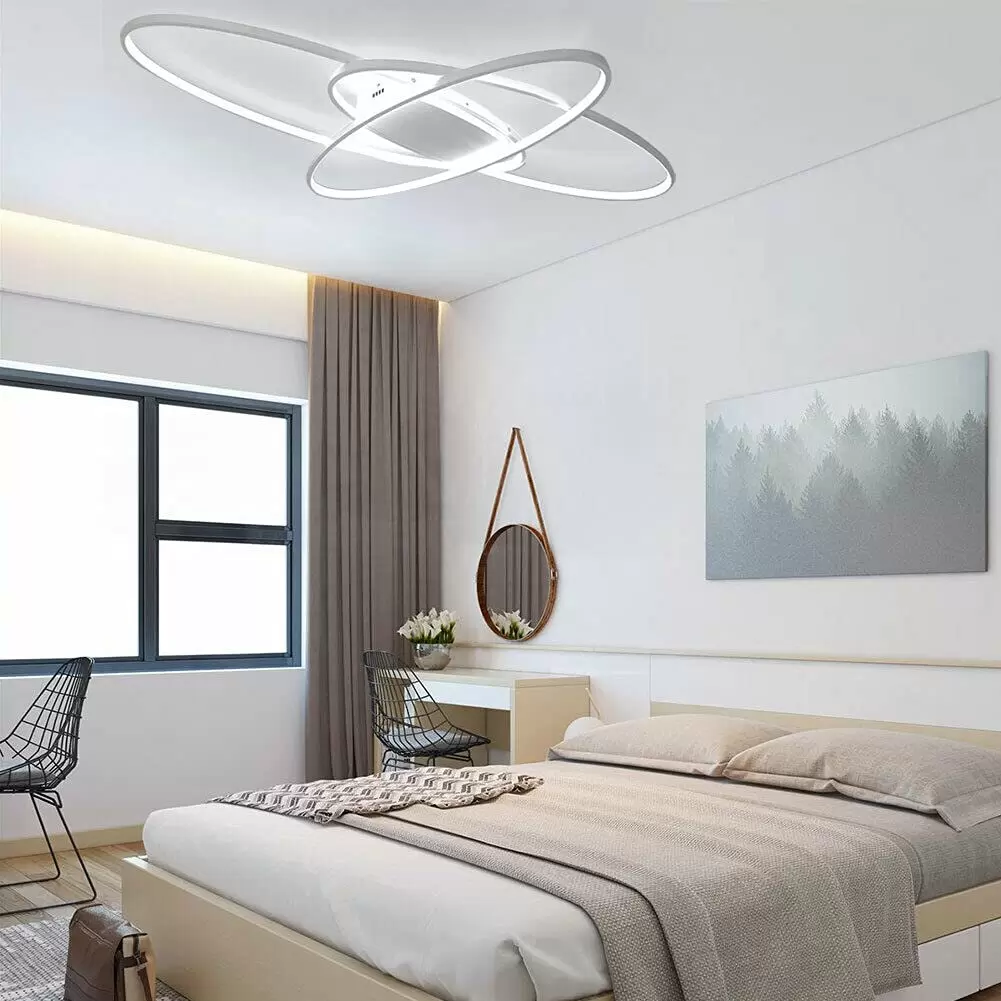 Deckenleuchte Dimmbar LED 3 Ring Kronleuchter Moderne Beleuchtung Dekor Lampe 70W Weiß Deckenleuchte Dimmbar LED 3 Ring Kronleuchter Moderne Beleuchtung Dekor Lampe 70W Weiß