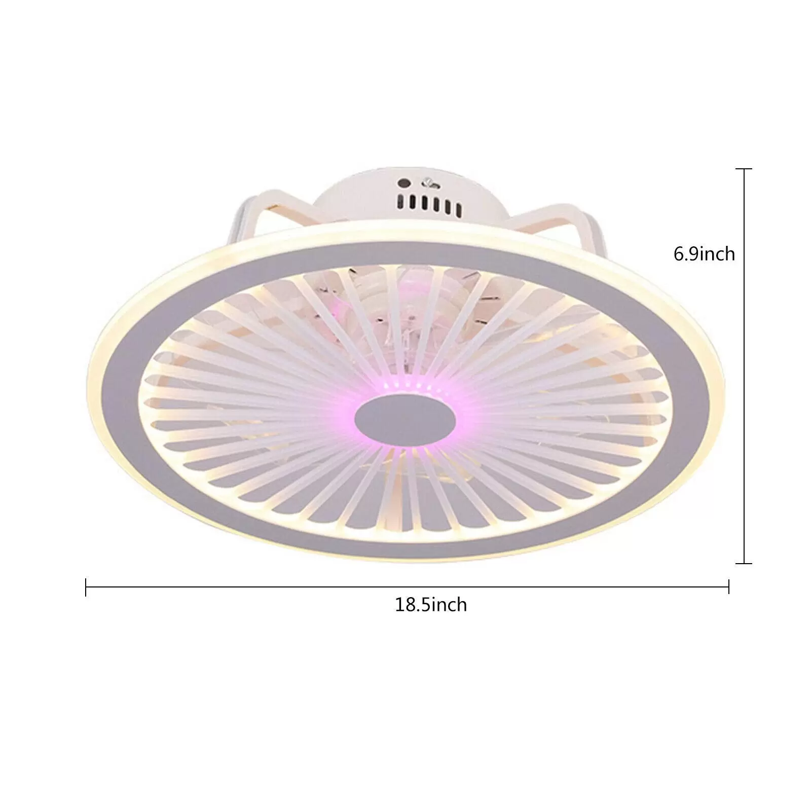 18.5 Zoll Deckenventilator mit Licht Lüfter Lampe Rosa LED Licht Chandelier