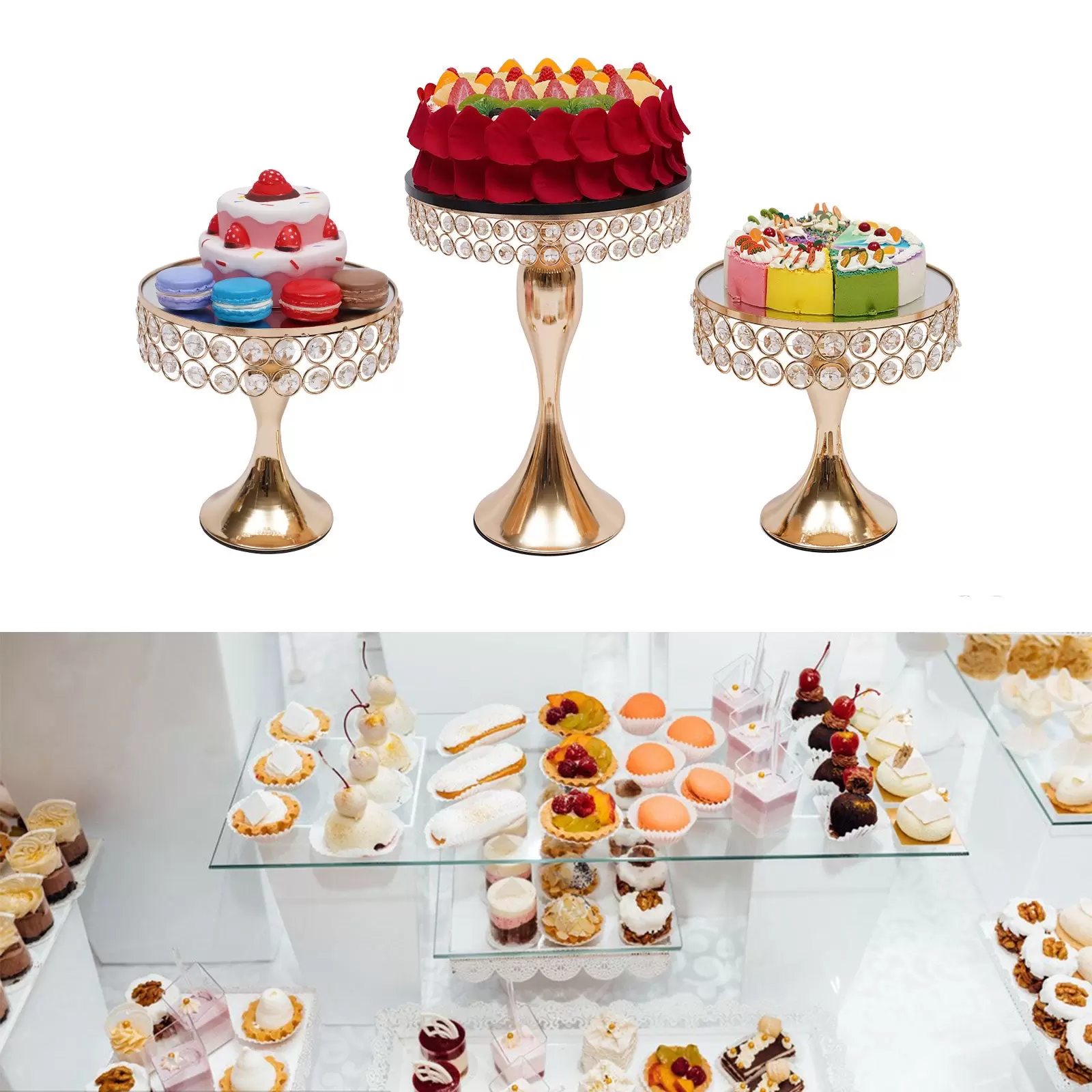 Tortenplatte Gold 3 Etagen Runde 9 Stück Tortenständer Set Kristall Hochzeitstorte Tablet Party Kuchenplatte Vintage Cupcake Tortenplatte Gold 3 Etagen Runde 9 Stück Tortenständer Set Kristall Hochzeitstorte Tablet Party Kuchenplatte Vintage Cupcake