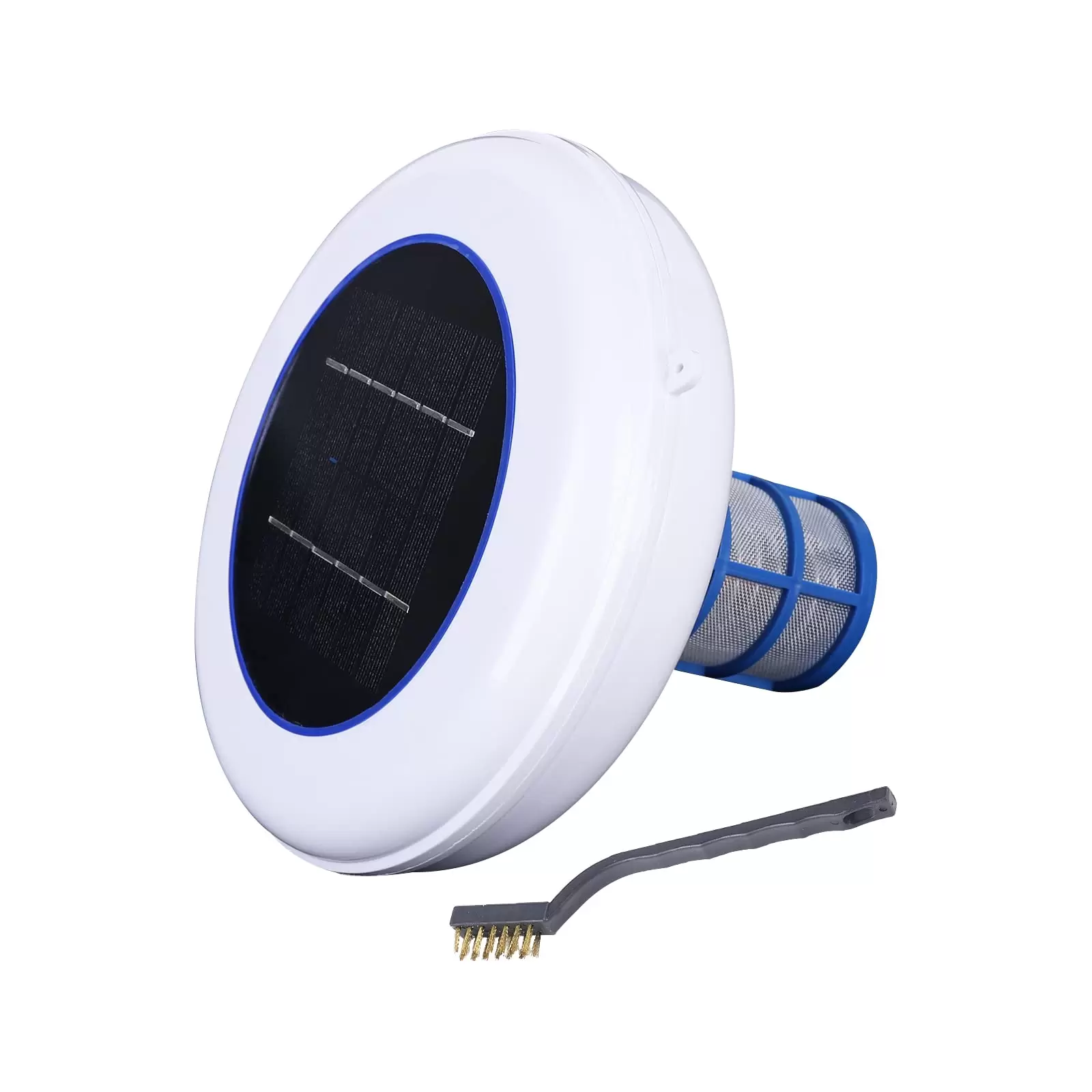Solar Pool Ionisator, Silber Ionen Schwimmbad Reiniger Wasserreinigung mit Reinigungsbürste