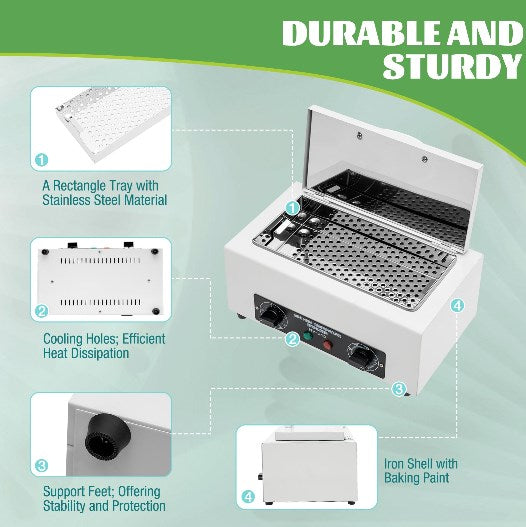 Edelstahl Heißluftsterilisator Desinfektion 220V Kosmetik für Fußpflege Desinfektion