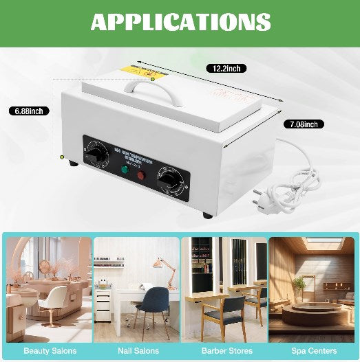 Edelstahl Heißluftsterilisator Desinfektion 220V Kosmetik für Fußpflege Desinfektion
