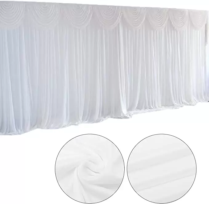 Stoff Backdrop Seide Vorhang Deko Hochzeit Dekoration Hintergrund 3x3meter Weiß