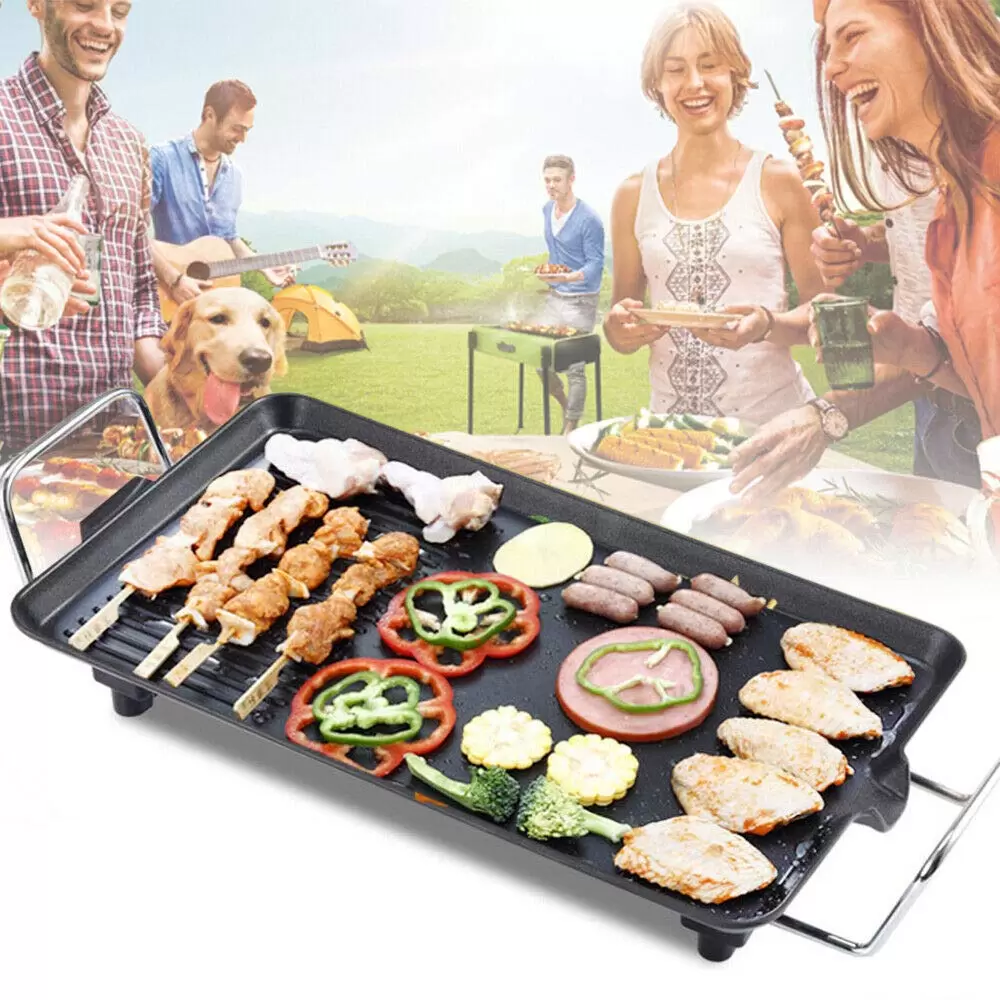 1350W 5 Stufen BBQ Grill Elektrogrill Tischgrill Balkongrill Gartengrill