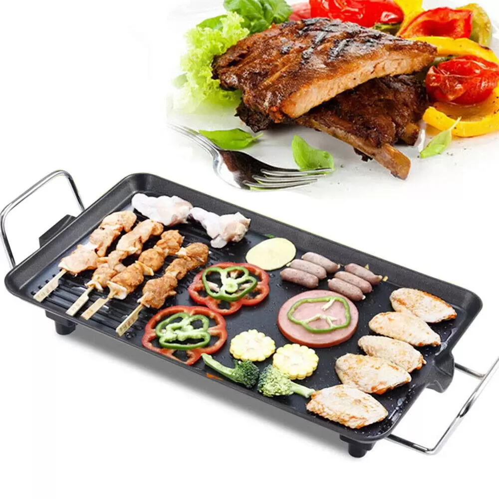 1350W 5 Stufen BBQ Grill Elektrogrill Tischgrill Balkongrill Gartengrill