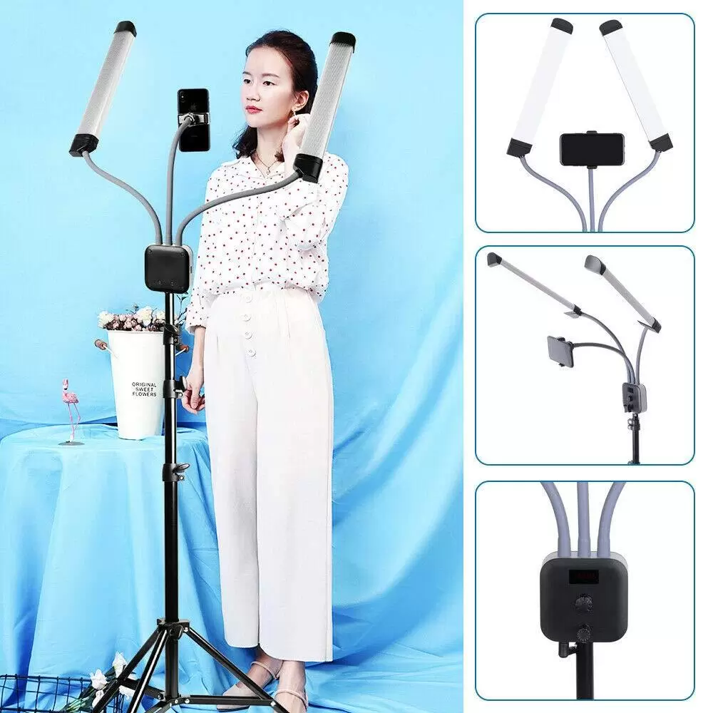 Led Lampe Mit Handyhalter Und Teleskopstativ