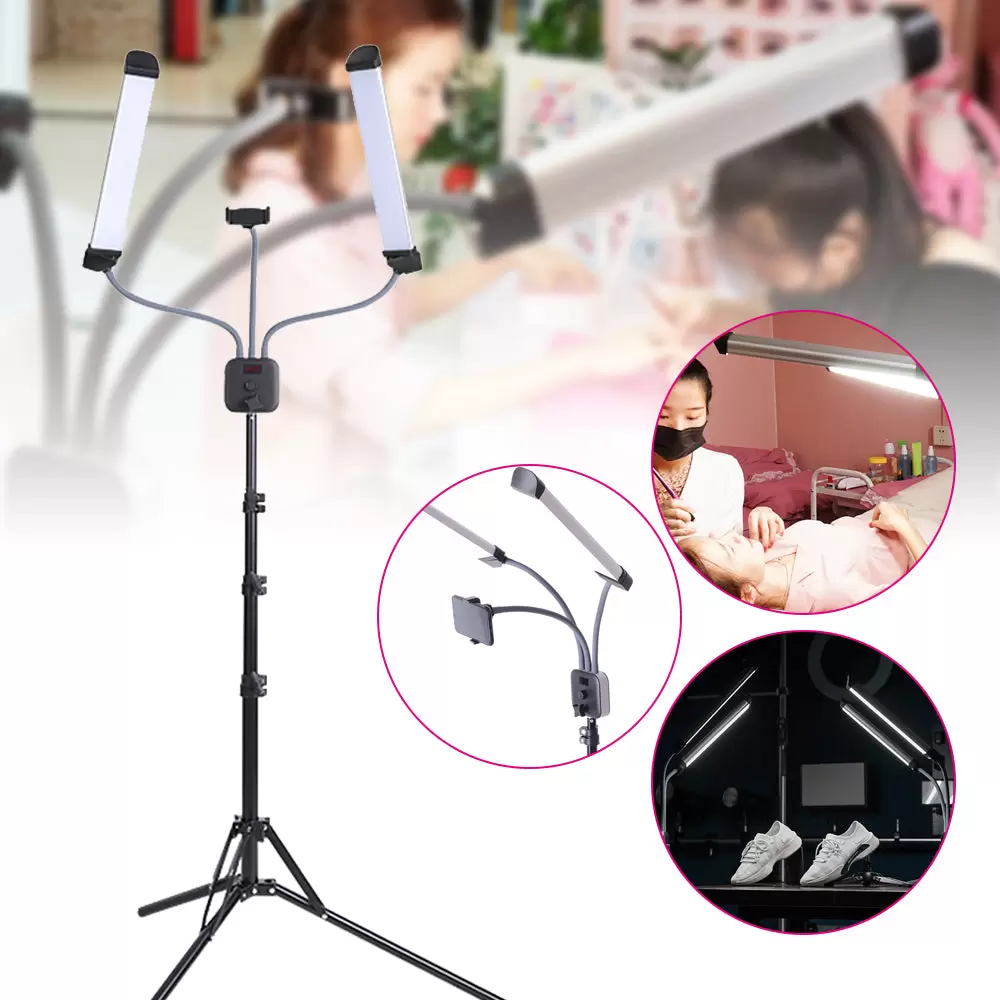 Led Lampe Mit Handyhalter Und Teleskopstativ