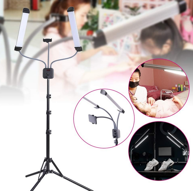 Led Lampe Mit Handyhalter Und Teleskopstativ
