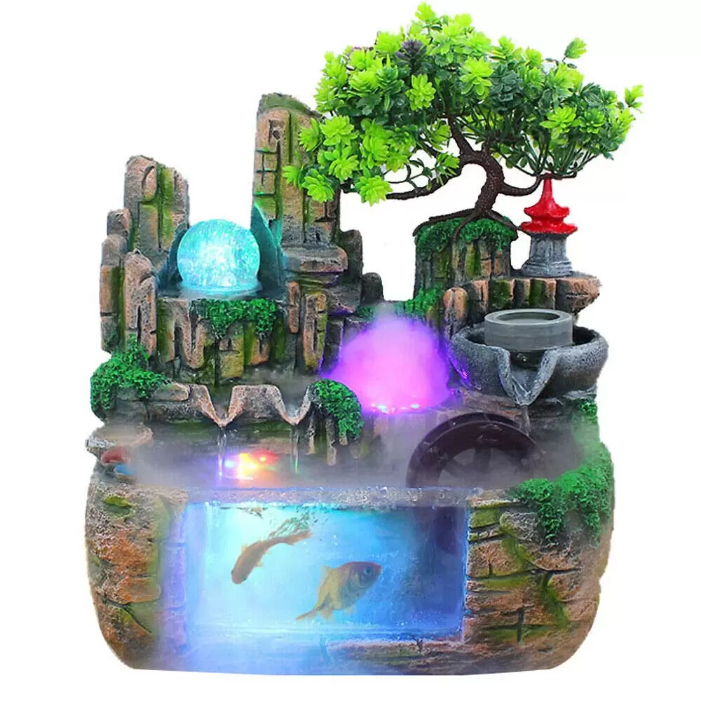 Rockery Waterscape mit Zerstäubungseffekt und Farbwechsel Led Beleuchtung
