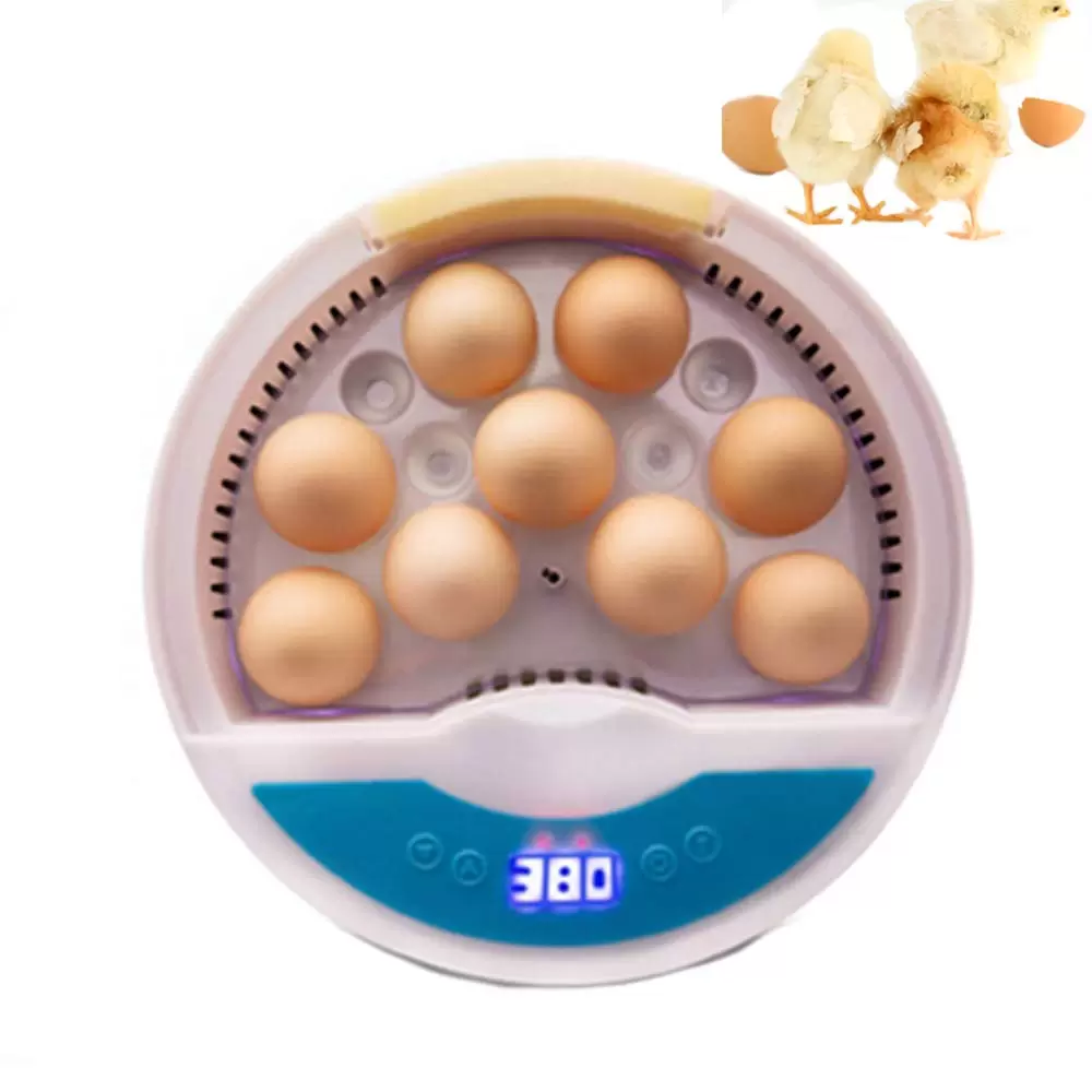 9 Eier Inkubator Vollautomatische Brutmaschine mit LED Brutautomat Brutapparat