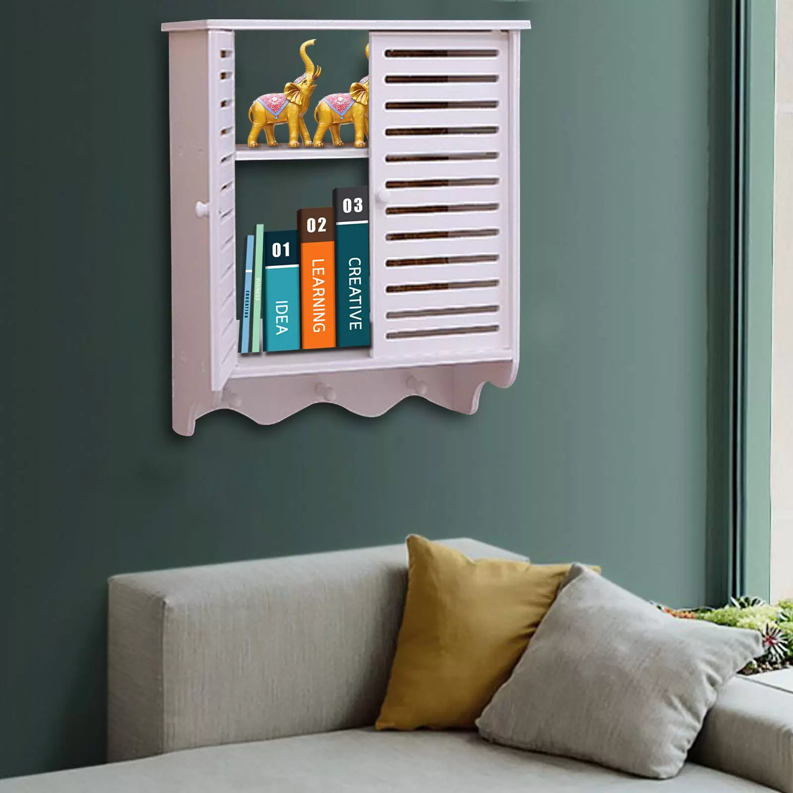 Bad Organizer Kosmetik Regal Wandregal 2-Tier Weiß Badezimmer Aufbewahrung