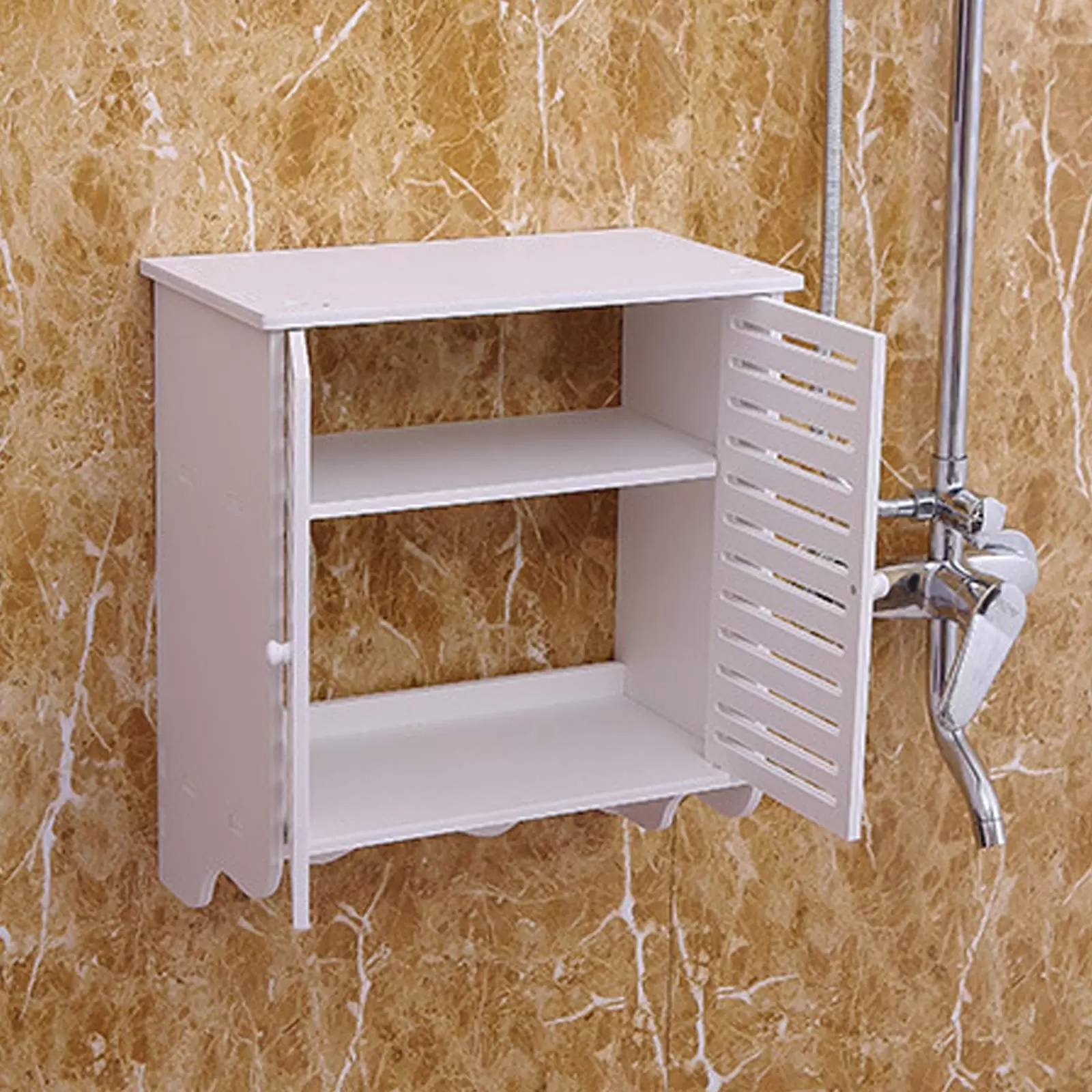 Bad Organizer Kosmetik Regal Wandregal 2-Tier Weiß Badezimmer Aufbewahrung Bad Organizer Kosmetik Regal Wandregal 2-Tier Weiß Badezimmer Aufbewahrung