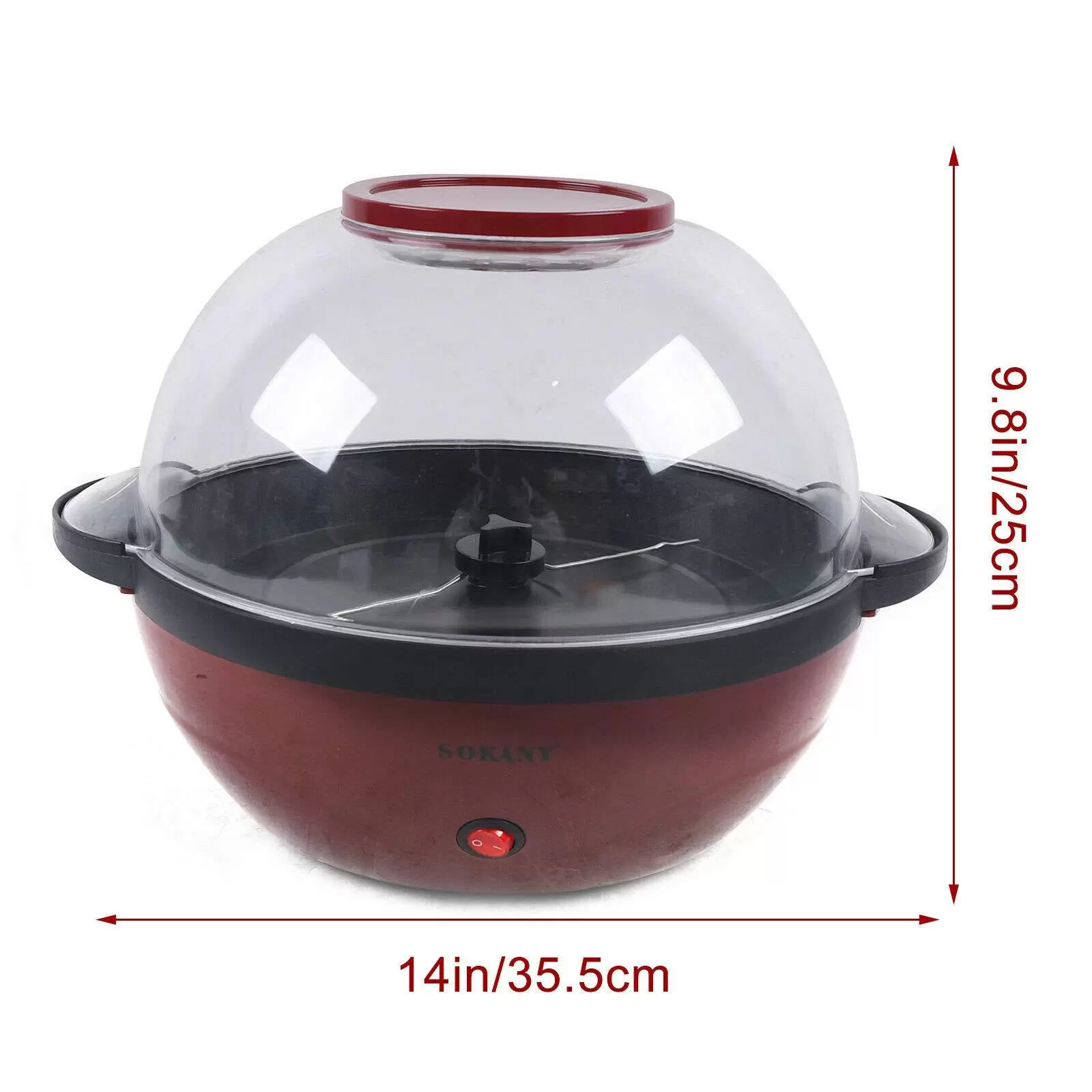 5 L Profi-Popcornmaschine 850W Heißöl Popcorn Maschine Maker Rot 220V