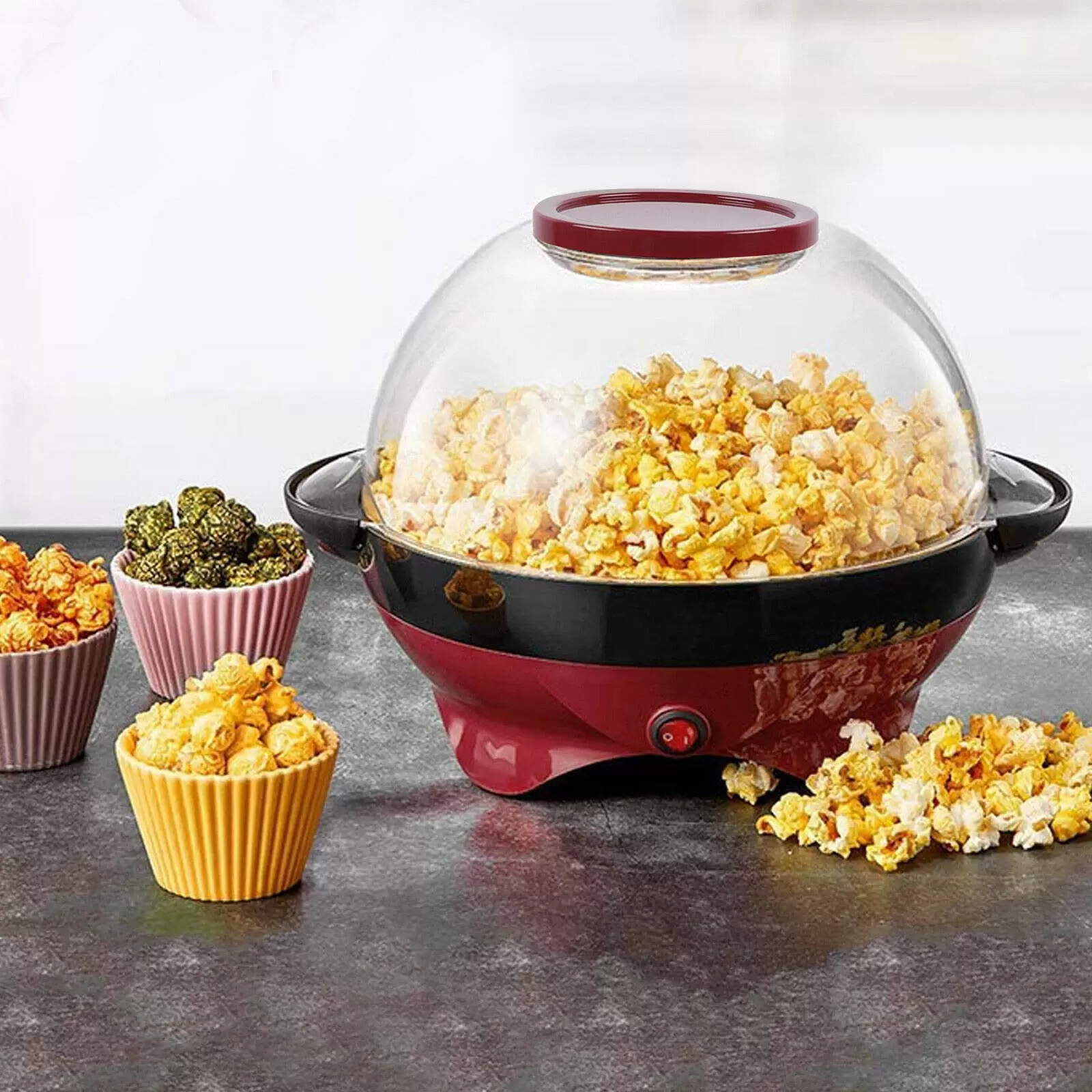 5 L Profi-Popcornmaschine 850W Heißöl Popcorn Maschine Maker Rot 220V