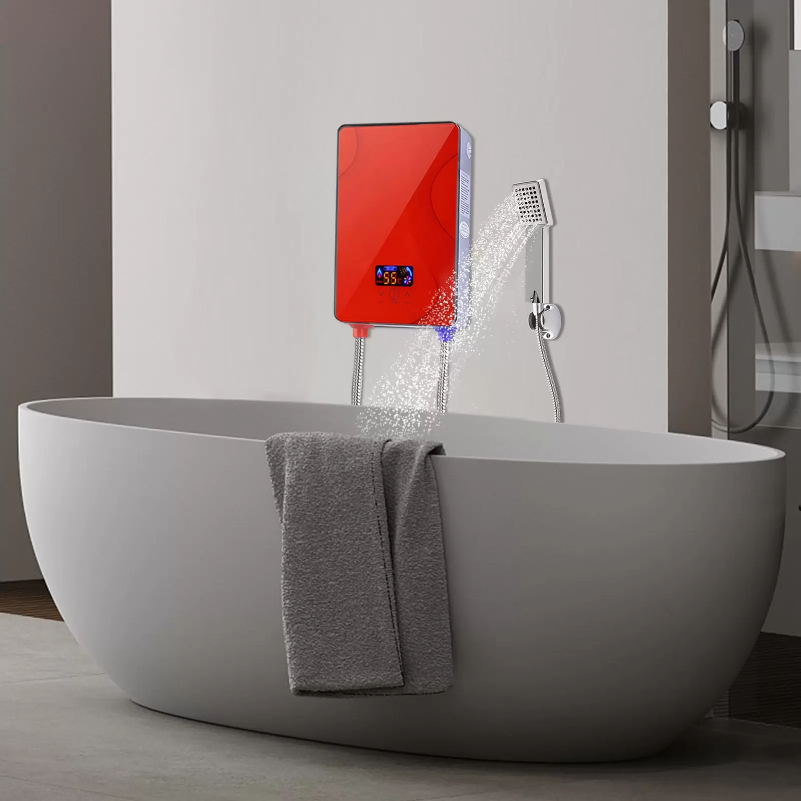 6500W Elektrischer Durchlauferhitzer Tankless Digital Warmwasserbereiter mit Übertemperaturschutz 6500W Elektrischer Durchlauferhitzer Tankless Digital Warmwasserbereiter mit Übertemperaturschutz