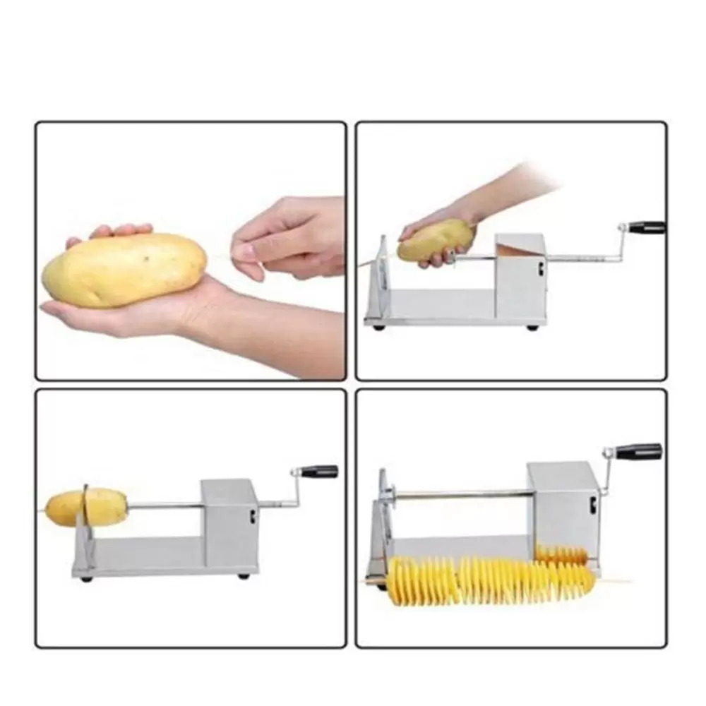 Kartoffelschneider Edelstahl Kartoffel Spiral Schneider Chips Slicer Twister