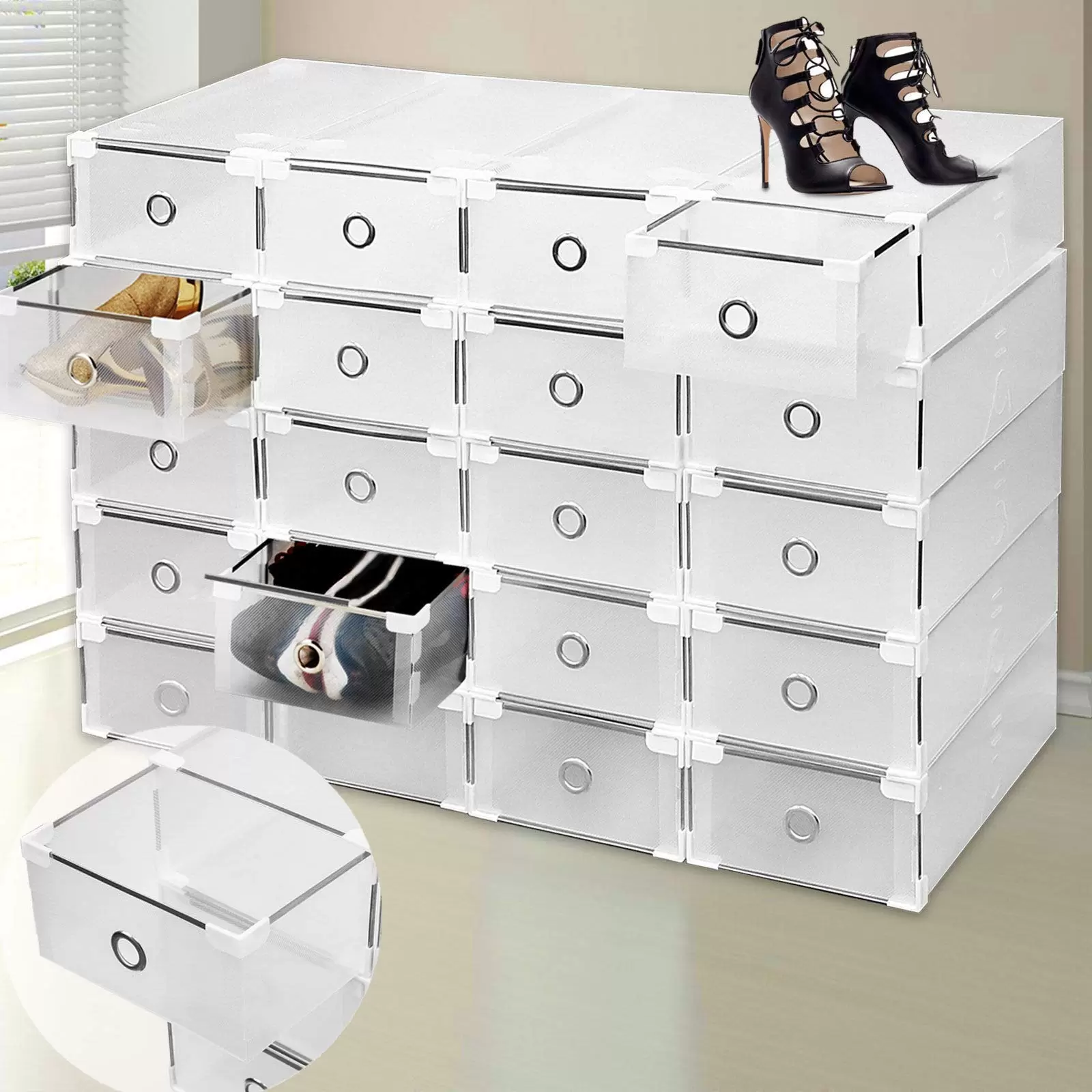 Schuhbox 20er Set Schuhorganizer Faltbare Schuhe Aufbewahrungsbox Schuhregale