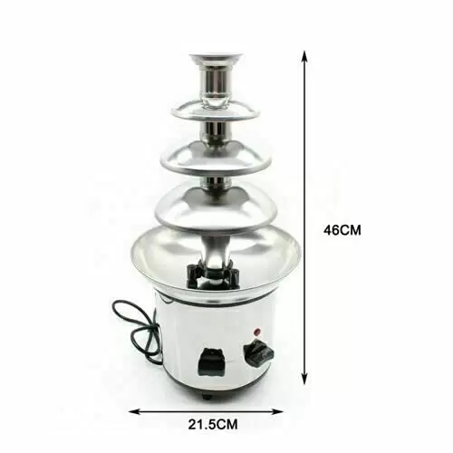 4-Tier Edelstahl Schokoladenbrunnen 170W Partybrunnen Schokoladenfondue