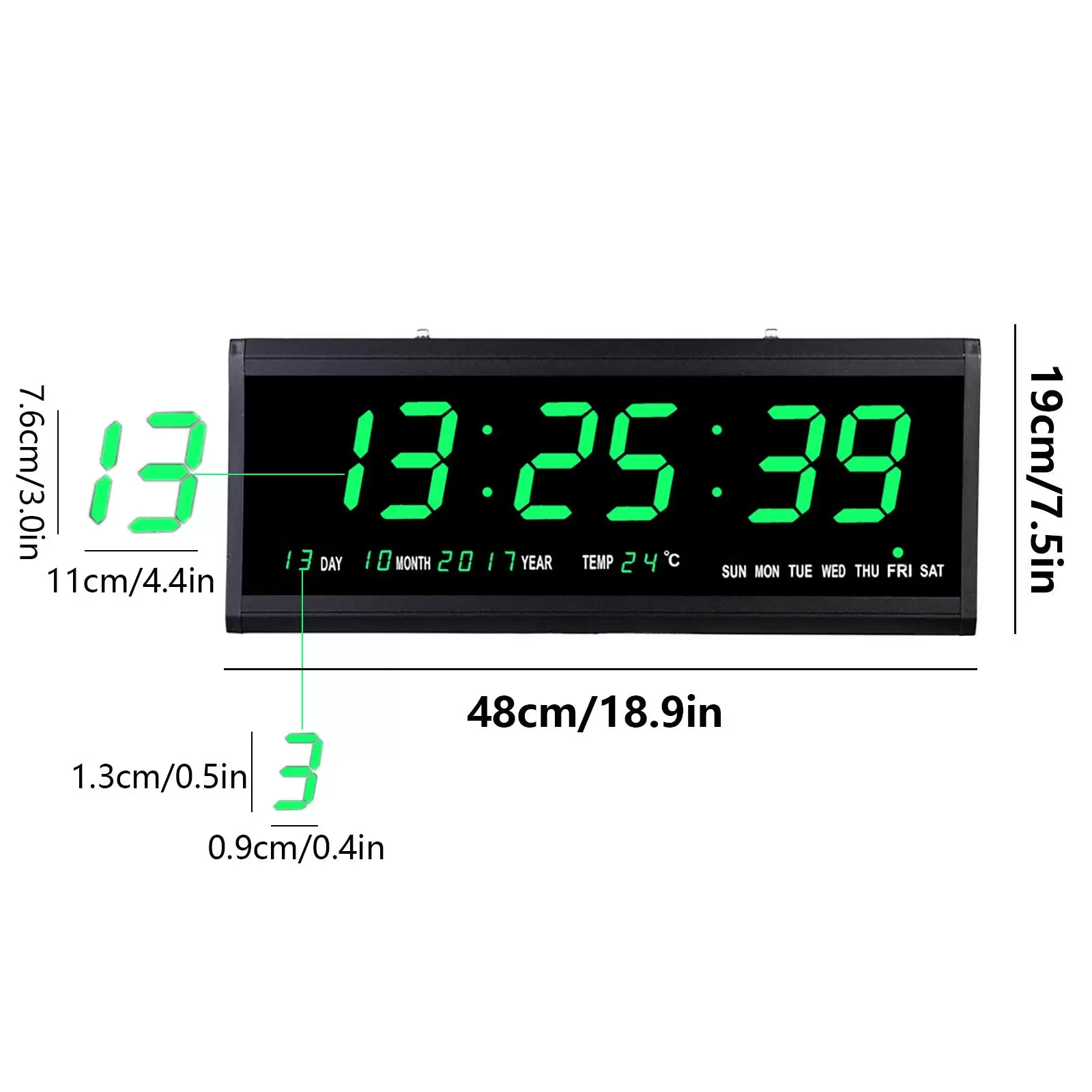 LED Digitaluhr Plastik Rahmen Netzbetriebene Kalender Uhr Temperatur Wanduhren LED Digitaluhr Plastik Rahmen Netzbetriebene Kalender Uhr Temperatur Wanduhren