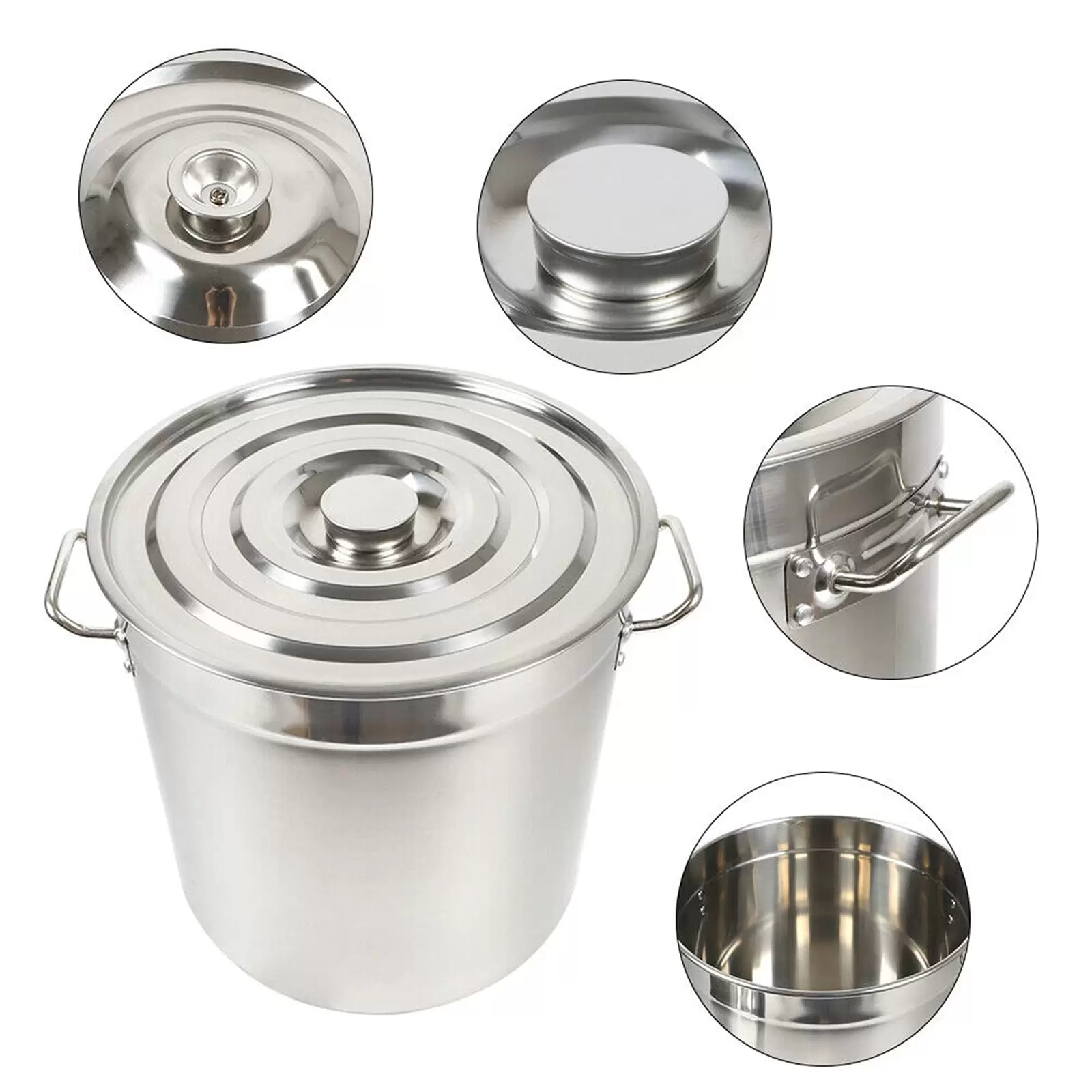 CNCEST 50 Liter Gastronomie Kochtopf Suppentopf Mit Edelstahl Deckel