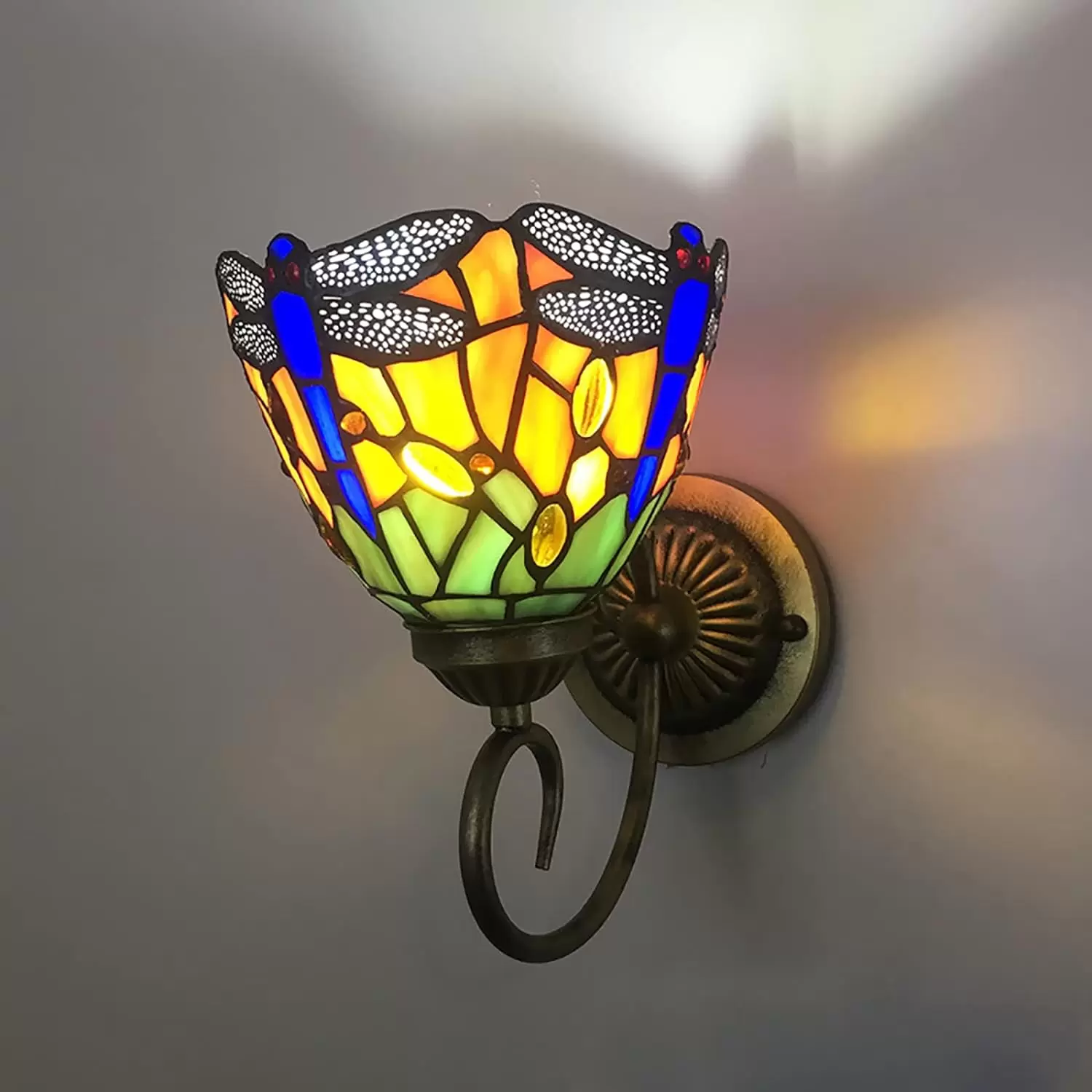 Wandleuchte LED Wandleuchten Buntglas Korridor Licht Libelle Spiegel Frontleuchte