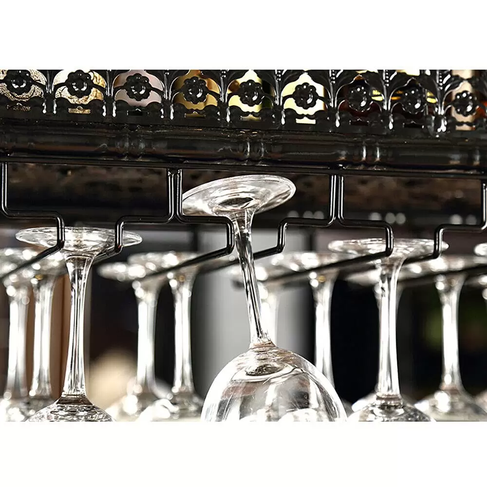 100cm Hängende Metall Weinglashalter Für 40 Tassen, Deckenregal Weinregale Lagerung Einstellbare Höhe 35-55cm