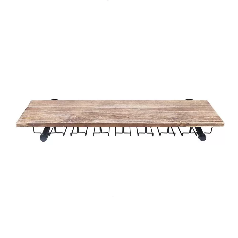 Kitchen Bar Wandregal Weinregal Flaschenhalter Weinglas Kleiderbügel 8Pack Stemware Aufhänger Eisen+Holz