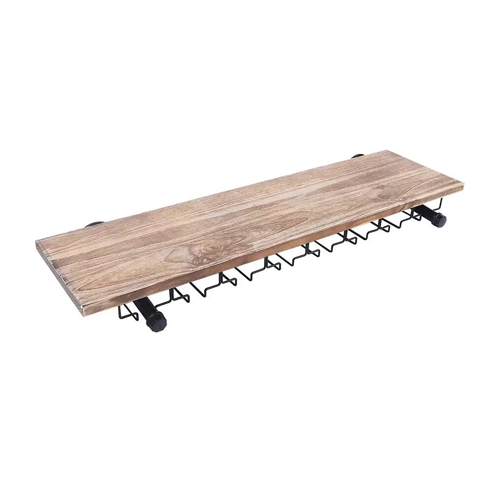 Kitchen Bar Wandregal Weinregal Flaschenhalter Weinglas Kleiderbügel 8Pack Stemware Aufhänger Eisen+Holz