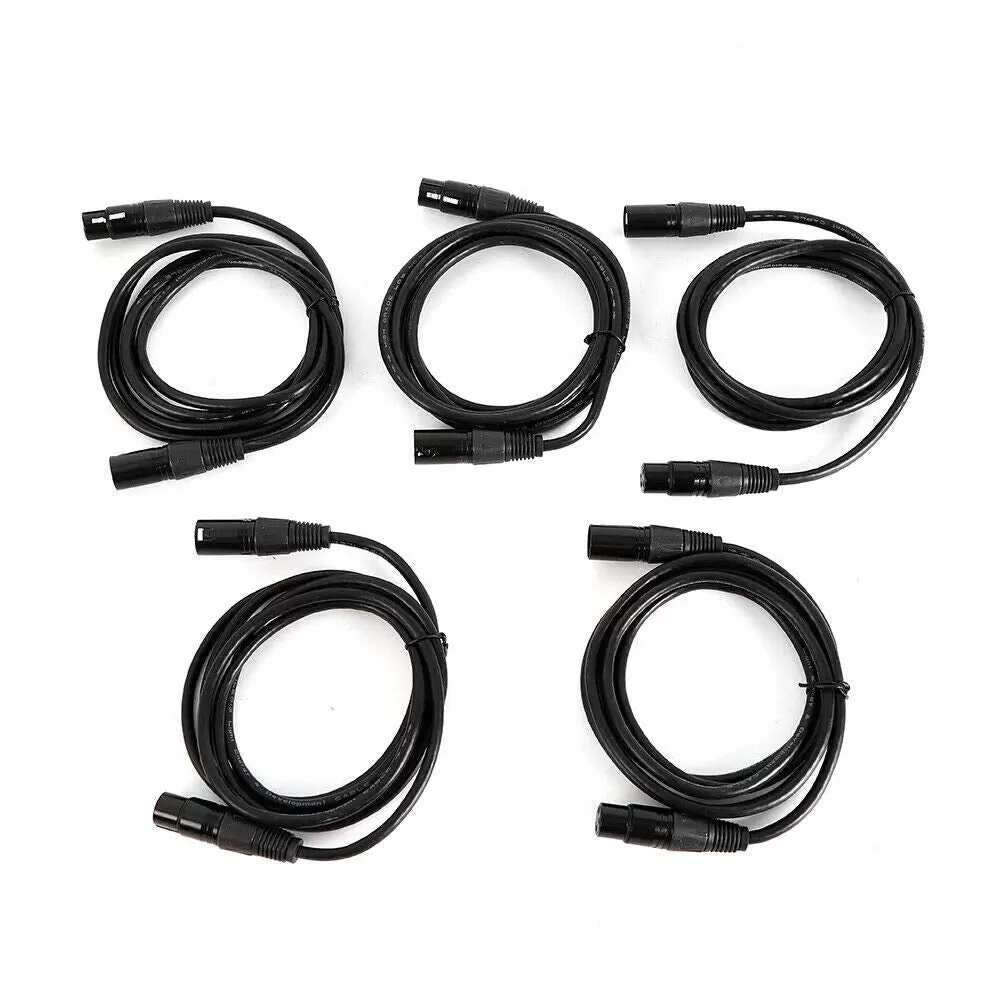 5PCS 1m Mikrofonkabel Symmetrisch 3-Star XLR 3 Pol DMX Mikrofon Kabel Schwarz