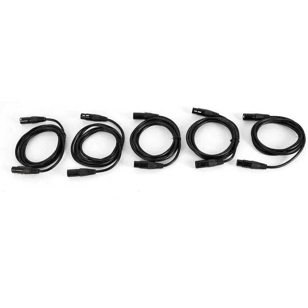 5PCS 1m Mikrofonkabel Symmetrisch 3-Star XLR 3 Pol DMX Mikrofon Kabel Schwarz