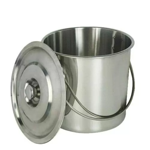 6L Eiswürfel Eimer Edelstahl Eimer Kücheneimer Lebensmittel Eimer mit Edelstahldeckel 6L