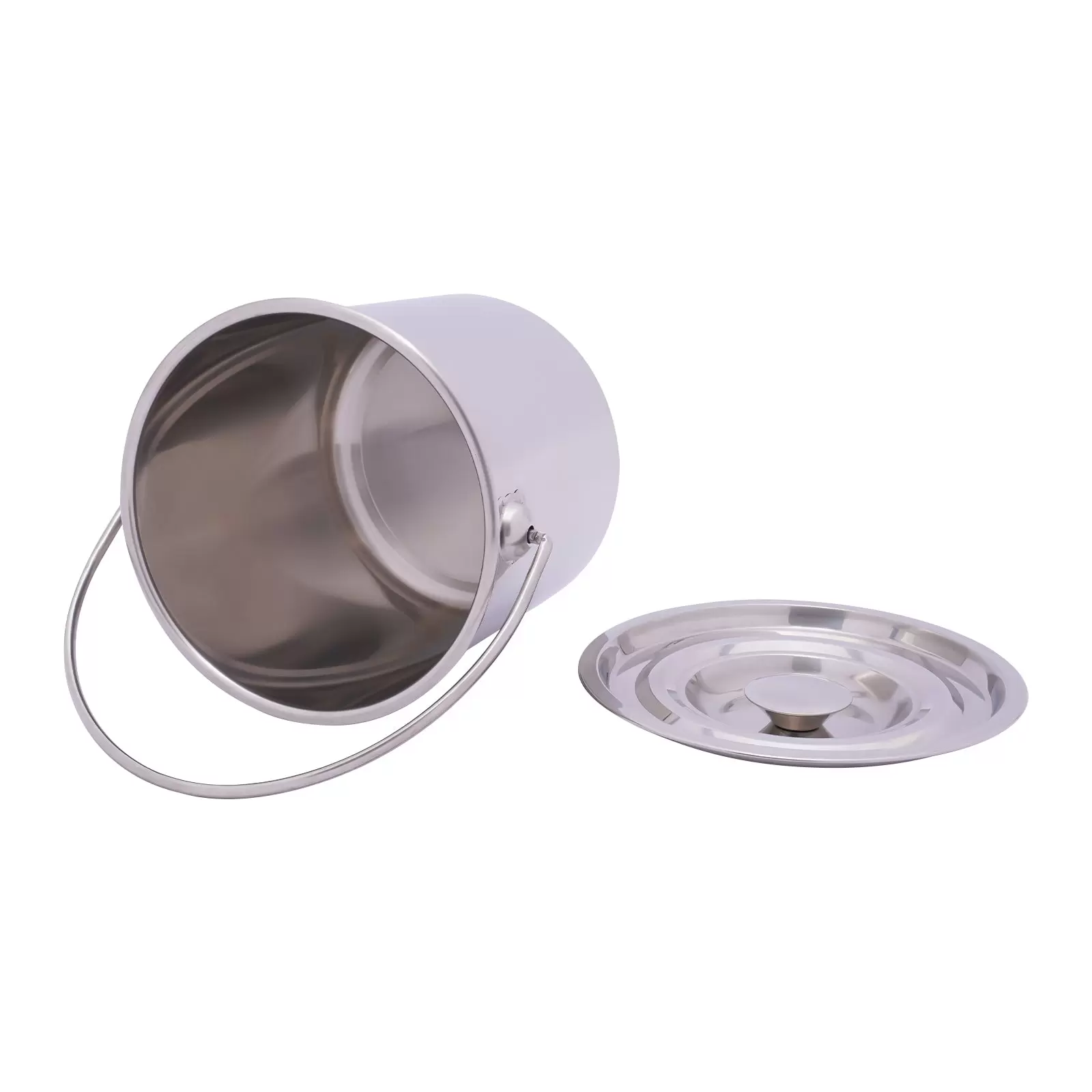 6L Eiswürfel Eimer Edelstahl Eimer Kücheneimer Lebensmittel Eimer mit Edelstahldeckel 6L