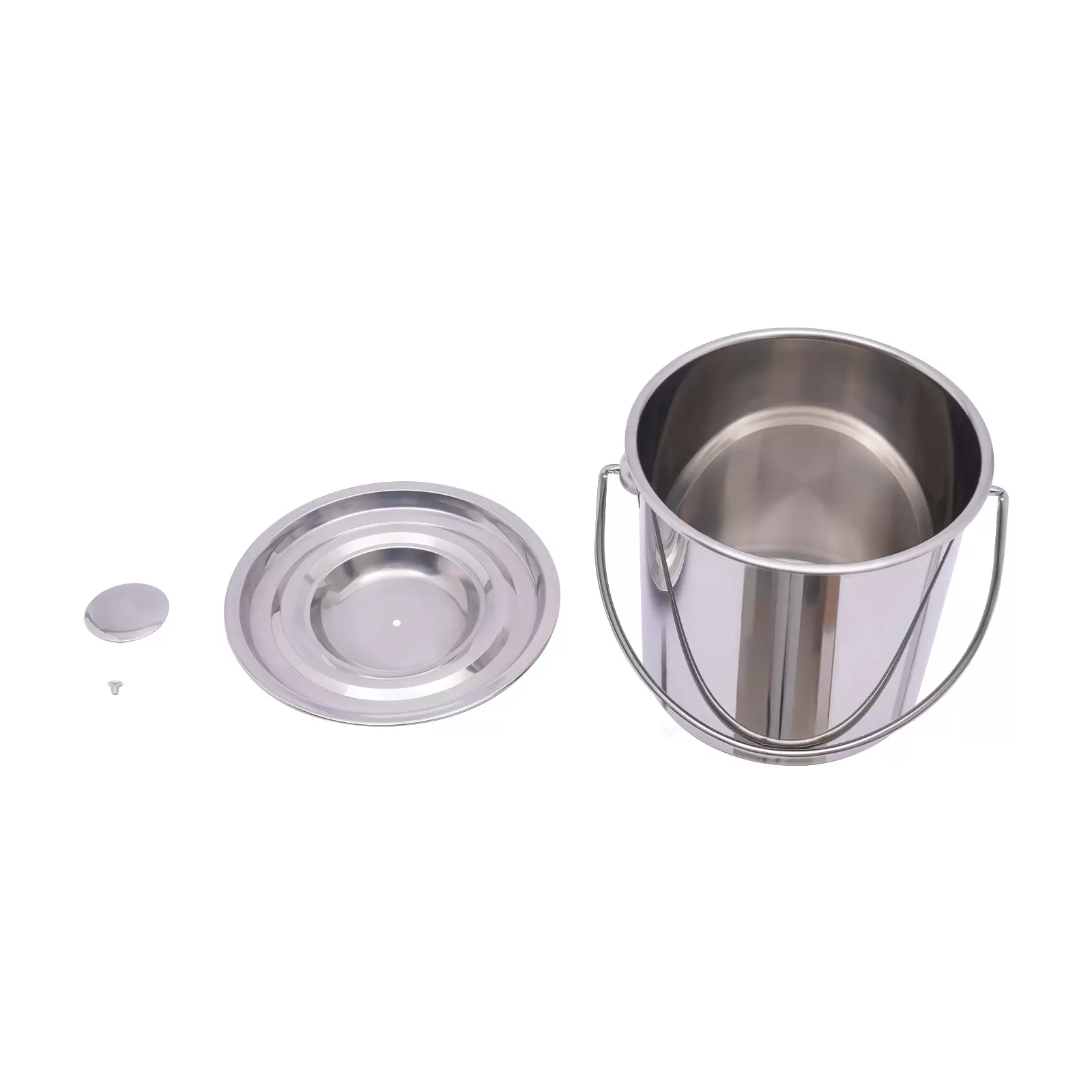 6L Eiswürfel Eimer Edelstahl Eimer Kücheneimer Lebensmittel Eimer mit Edelstahldeckel 6L