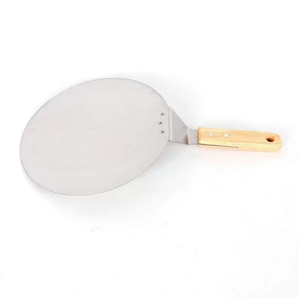 CNCEST Pizzaschieber Runde Edelstahl Pizzaschaufel mit Holzgriff zum Backen CNCEST Pizzaschieber Runde Edelstahl Pizzaschaufel mit Holzgriff zum Backen