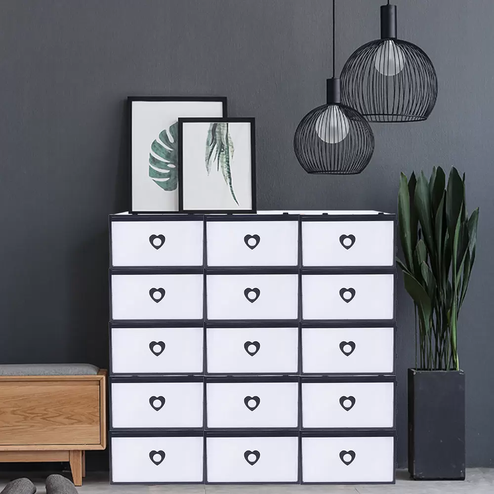20XSchuhkartons Transparent Stapelbare