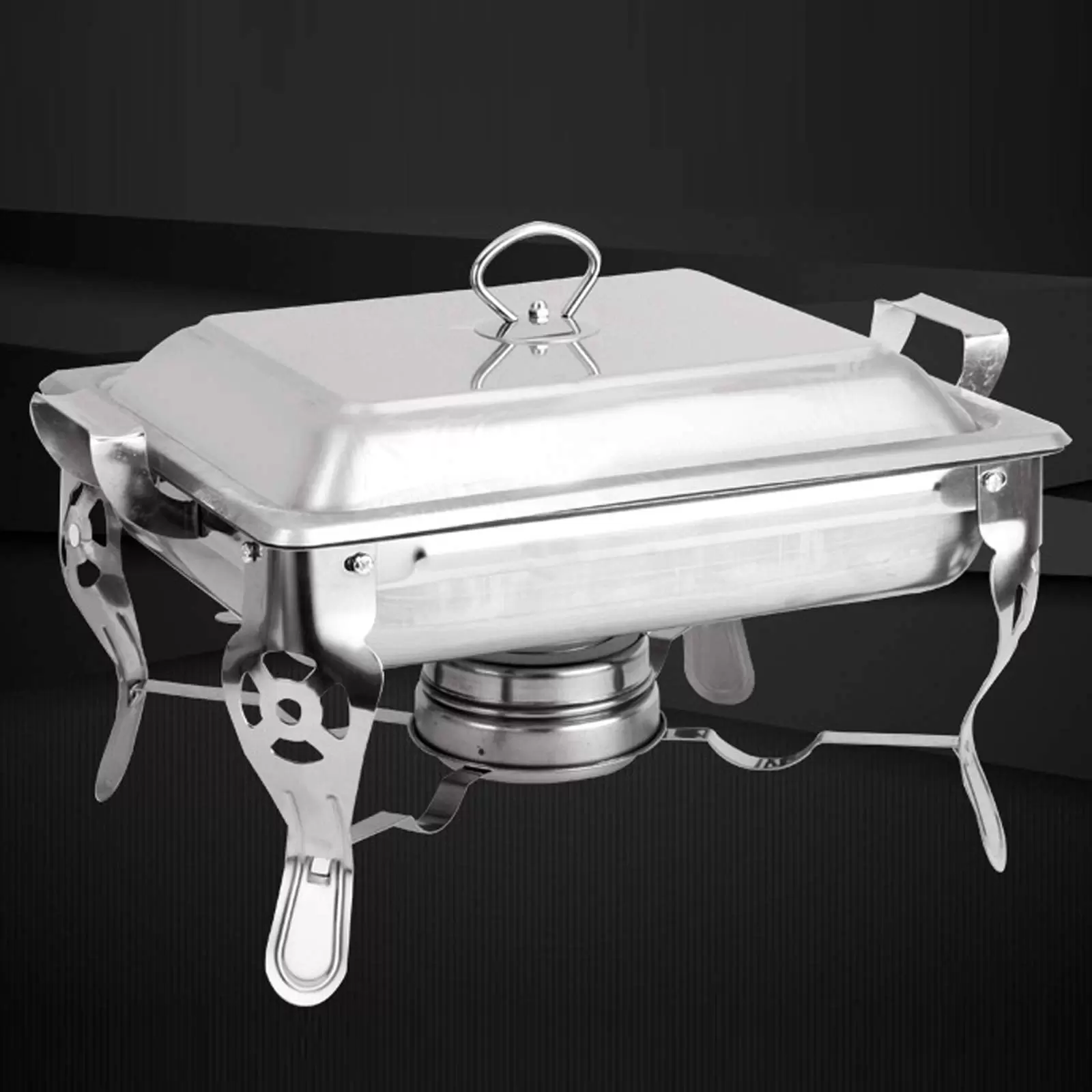 Chauffe-plat en acier inoxydable - Pour hôtel, restauration, buffet ou fête - Rectangulaire - 6 l Chauffe-plat en acier inoxydable - Pour hôtel, restauration, buffet ou fête - Rectangulaire - 6 l
